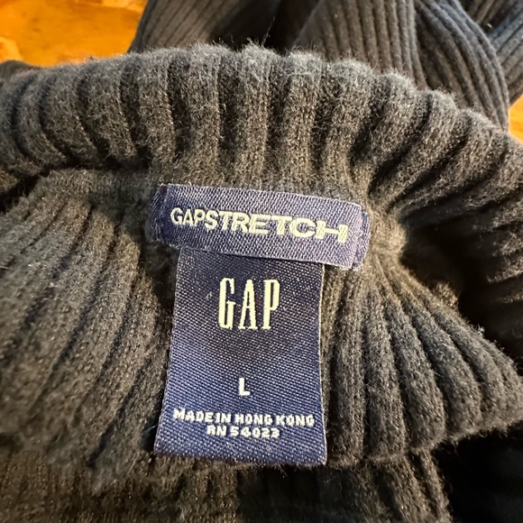 Womens Gap Stretch Ribbed Black Turtleneck Sweater - Large, Cotton Blend - Picture 8 of 15